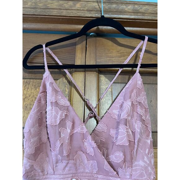 NWT Lulus Womens Days of Beauty Vintage Rose Pink Burnout Floral Skater Dress XS - Picture 3 of 12